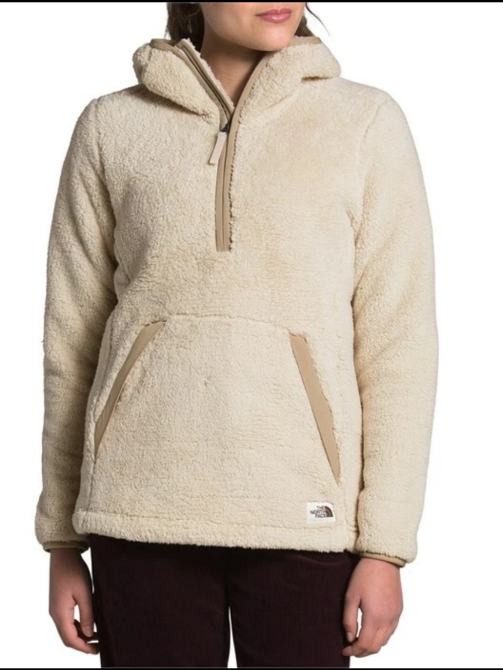The North Face Women's Campshire Pullover Hoodie Sherpa Fleece Small Ivory Cream